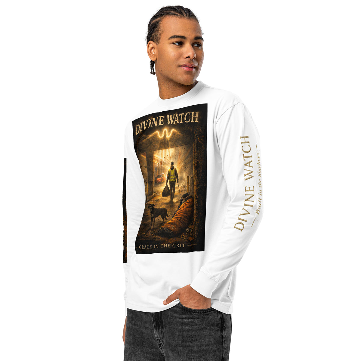 Men's DIVINE WATCH HERO 000/500 heavyweight long sleeve t-shirt