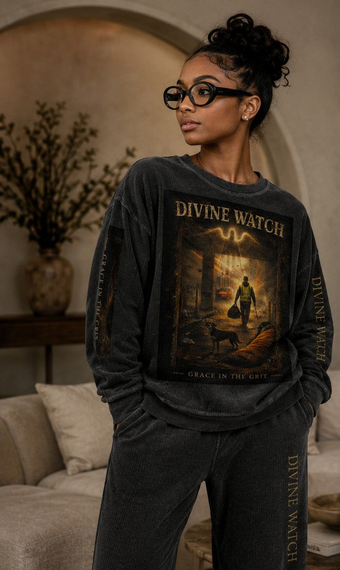 Comfy unisex DIVINE WATCH HERO 000/500 Cord Sweatshirt