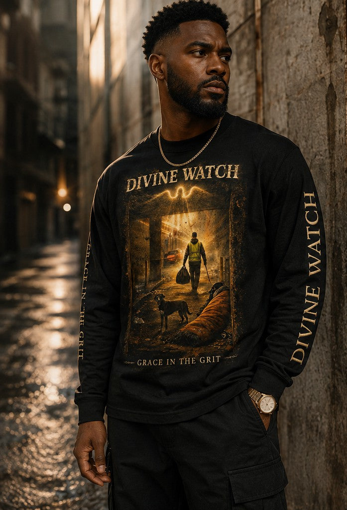 Men's DIVINE WATCH HERO 000/500 heavyweight long sleeve t-shirt