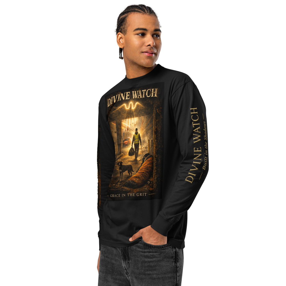 Men's DIVINE WATCH HERO 000/500 heavyweight long sleeve t-shirt
